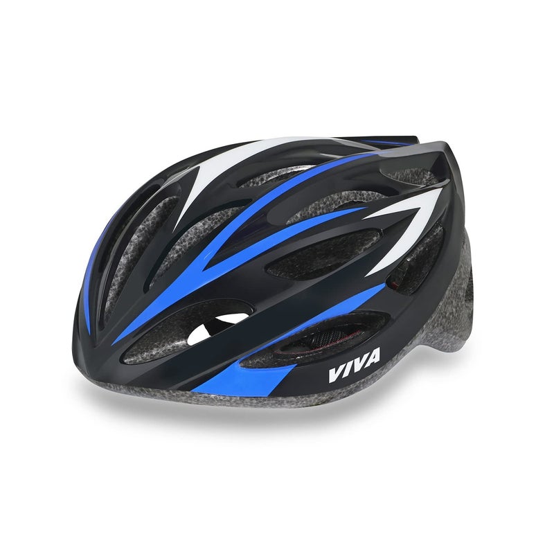 Viva AY-21-L Adult Bicycle Helmet - Black and Blue - Image 1